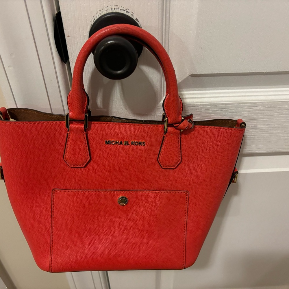 Michael Kors Orange Leather Handbag